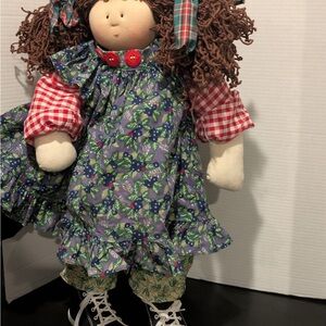 Little Souls “Miranda” Floral Rag Doll w/ Plaid Dress signed by Gretchen Wilson